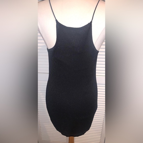 525 Cowl Neck Lurex Black Mini Dress NWT size Medium Short - Picture 8 of 9